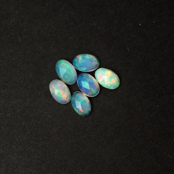 Natural Ethiopian Opal, Size 6x4MM, 7x5MM, Rose cut Cabochons/ Natural AAA Quality / Opal / Super colours. Price by Piece