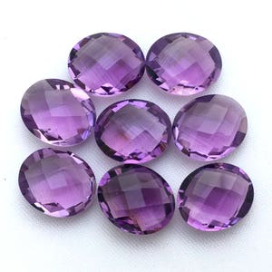 Briolette ovale sfaccettata in ametista: pietra preziosa brasiliana (8x6, 10x8, 12 x 10 mm)