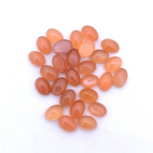 PEACH Moonstone Oval 6x4MM, 7x5MM, 8x6MM/oranje Moonstone met glans/fijne kwaliteit edelstenen/Indian Moonstone. Prijs per stuk.