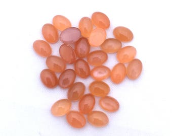 Peach Moonstone Oval Cabochon, Fine Quality Indian Gemstone
