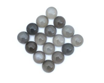 Gray Moonstone Round Cabochon: Fine Quality Indian Gemstone (8MM, 9MM, 10MM)