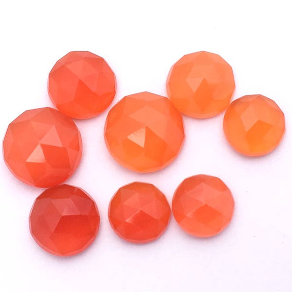 Natural Carnelian Rose Cut Cabochon – Indian Gemstone, Jewelry Making (6MM-8MM)