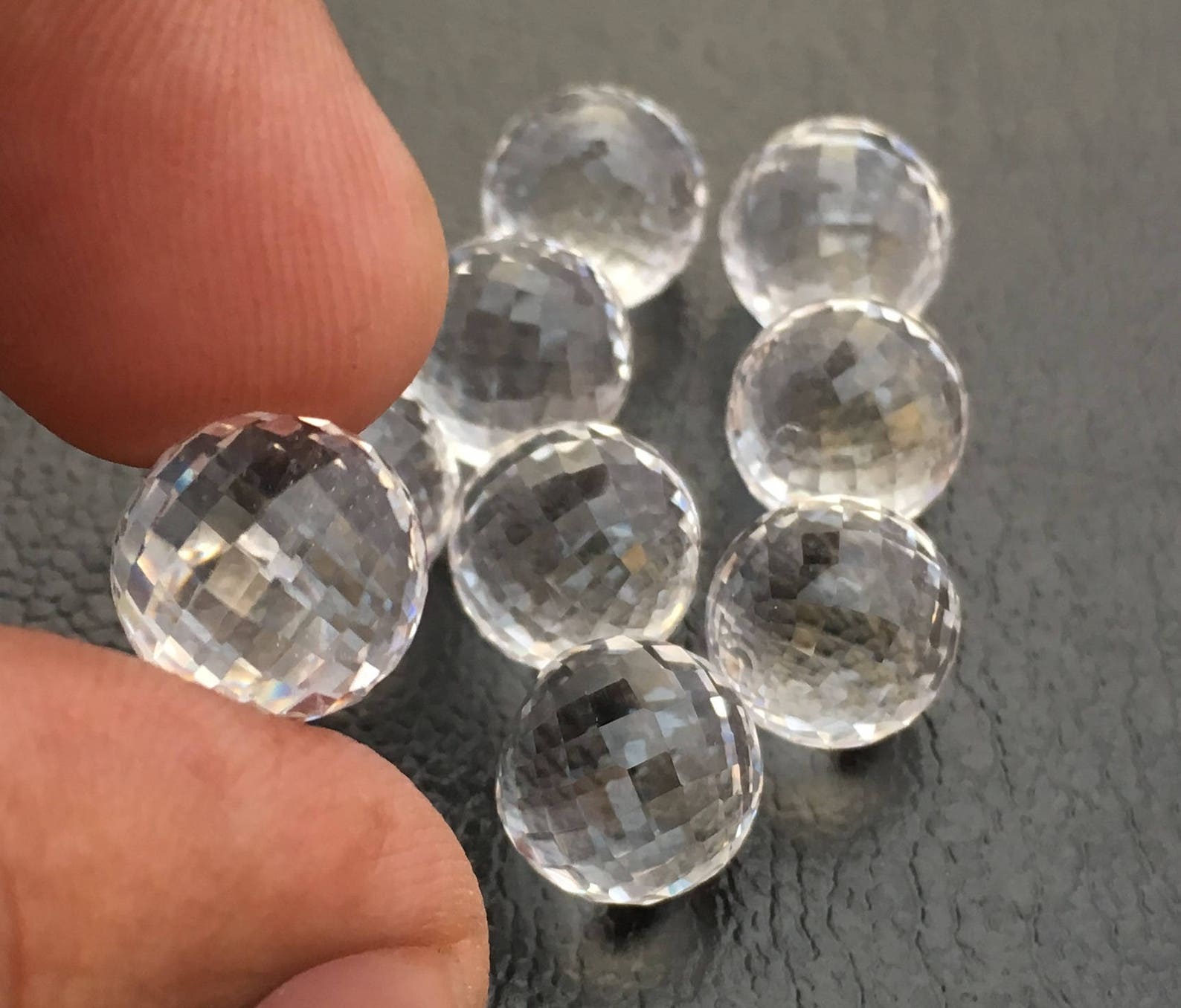 Rock Crystal 8MM 10MM Faceted Ball Drops / Fine Quality / Etsy