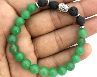 8MM Aventurine Bead Bracelet, Lava Bead Bracelet, Buddha Head, Men's Bead Bracelet, Beaded Bracelet, Buddha Bracelet, Elastic Bracelet