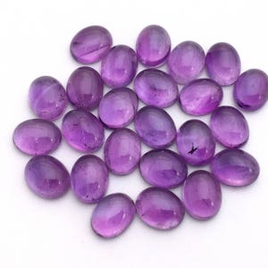 Sale African Amethyst Oval Cabochon 10x8MM, Pleasant Light Medium Purple Colour, Fine Plain Polished/for Fine Jewellery/ price by per piece.
