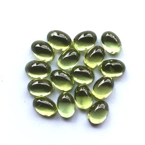Cabochão oval peridoto natural 6x4MM, 7x5MM, 8x6MM cor verde fina/limpeza de olhos de qualidade fina para inclusão de slides, pedra do mês de agosto