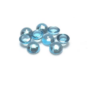 SALE Swiss Blue Topaz 5MM Round Cabochons. Fine Smooth Polished /Fine Quality. Price per piece.