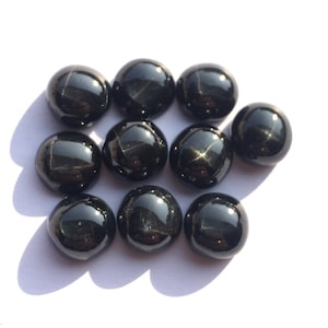Schwarzer Stern Diopid 8MM, 10MM Runde Cabochons / Top Uni poliert mit Rückseite ungeschliffen / Hochwertiger Edelstein / Stückpreis.