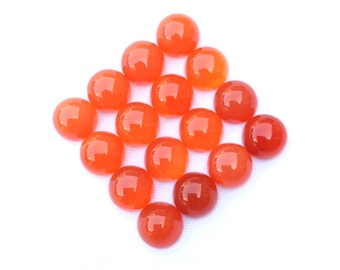 Natural Carnelian Round Cabochon: Orangish-Red Gemstone (8MM, 10MM)