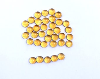 Natural Citrine Cabochon: Golden November Birthstone (4MM, 5MM, 6MM)