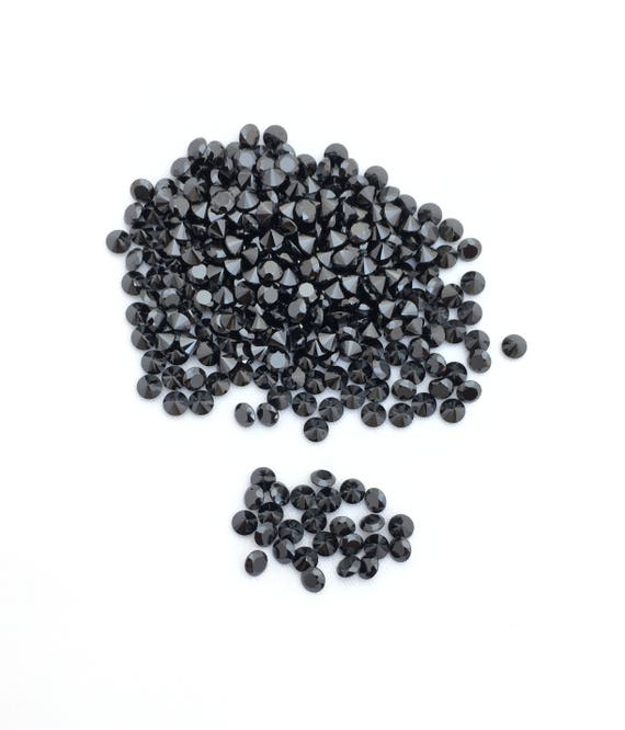 AAA Black Cubic Zirconia: Round Faceted CZ Gemstones (3.50MM)
