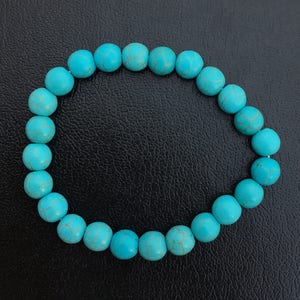 Turquoise Bracelet, Gemstone Bracelet 8MM Round Beads, Elastic Bracelet, Fit All, Gemstones, Stretch Bracelet, Boho, Man,Woman