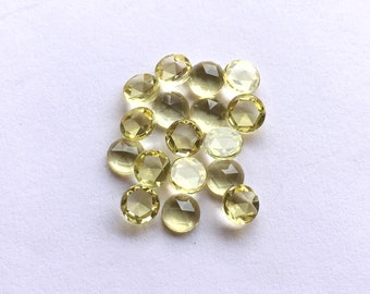 Lemon Quartz Rose Cut Cabochon: Fine Jewelry Gemstone (5MM, 6MM)