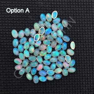 Ethiopian Opal 6x4MM Oval Cabochon/ Natural AAA Quality / Opal / Fine Gemstones with Sheen over surface, Super colours. Price by Piece