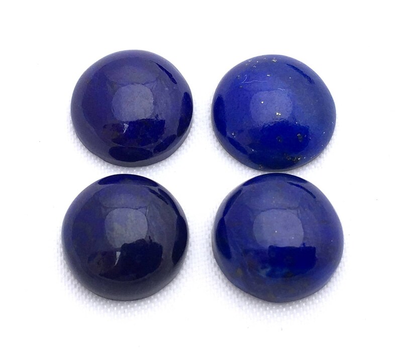 Natural Lapis Lazuli Cabochon, Ink Blue Gemstone (11MM) image 2