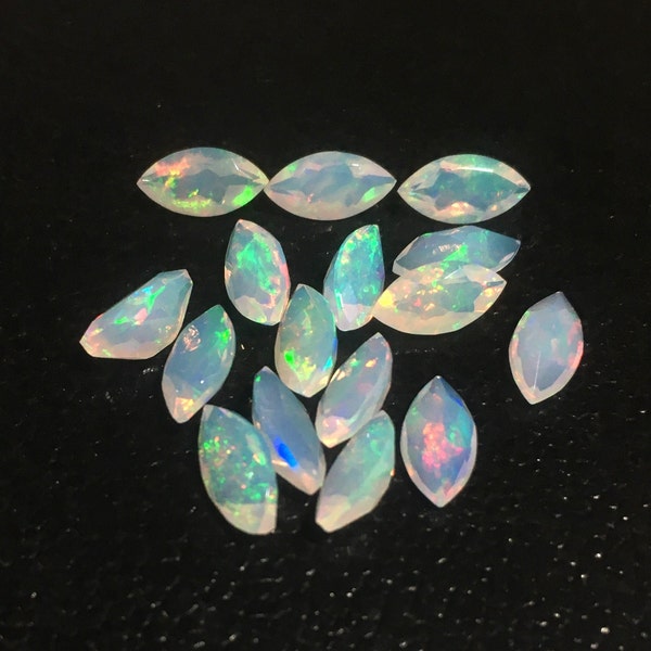 Natural Ethiopian Opal 6x3MM, 8x4MM Faceted Marquise / Fine Quality Gemstones with Super colours. Price by Piece