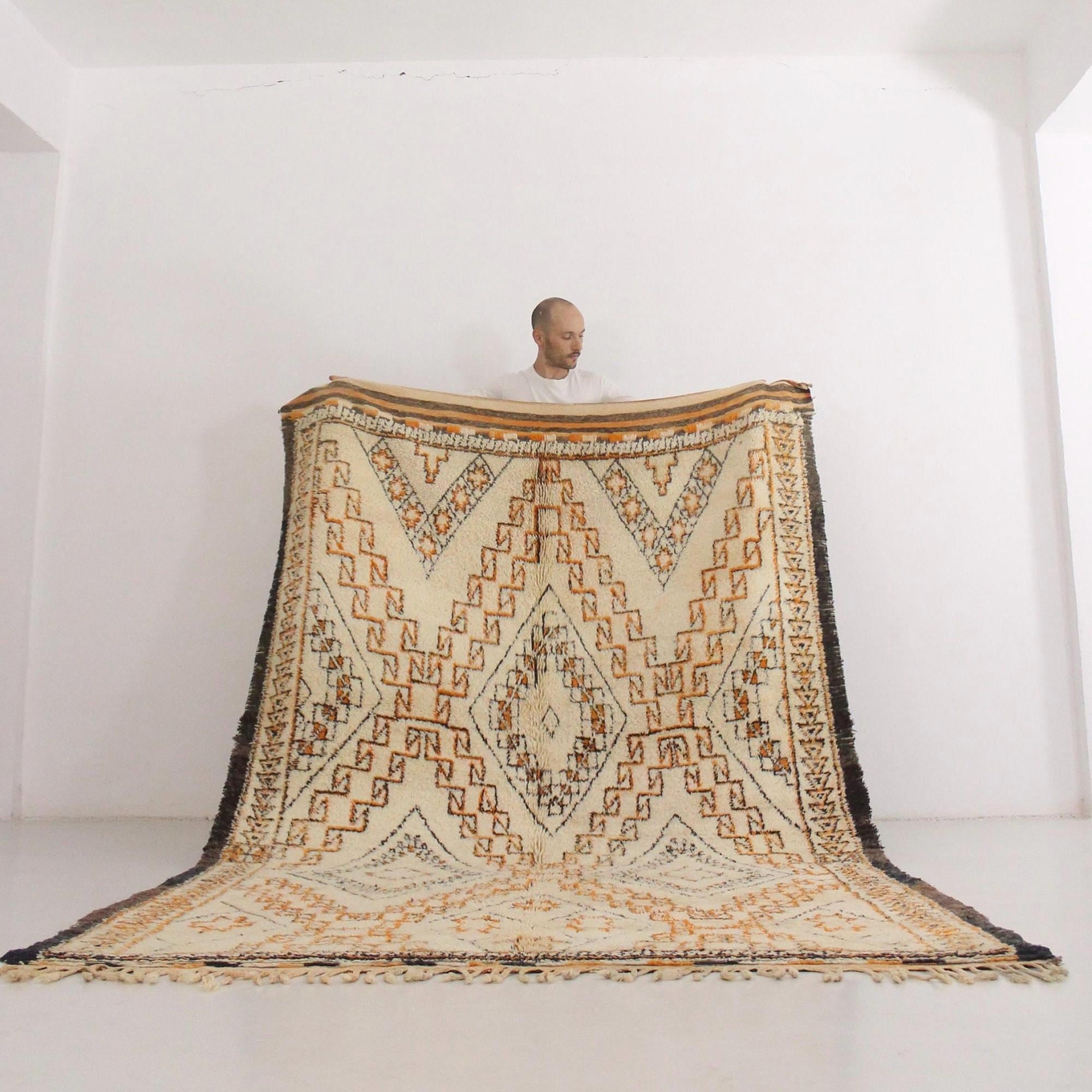 Moroccan rug - Beni Ourain - 6.2x11.1feet / 190x340cm