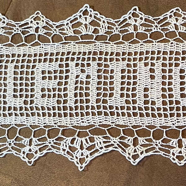 Heirloom Name Doily (one of a kind lace)