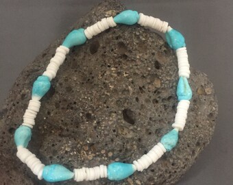 Aqua Puka Shells Bracelet