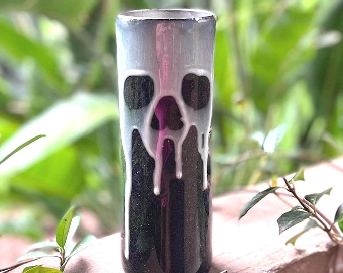 Halloween Dripping Skull Tumbler, Poison Apple Glitter Cup, Gothic Stainless Steel Tumbler, Spooky Season Gift