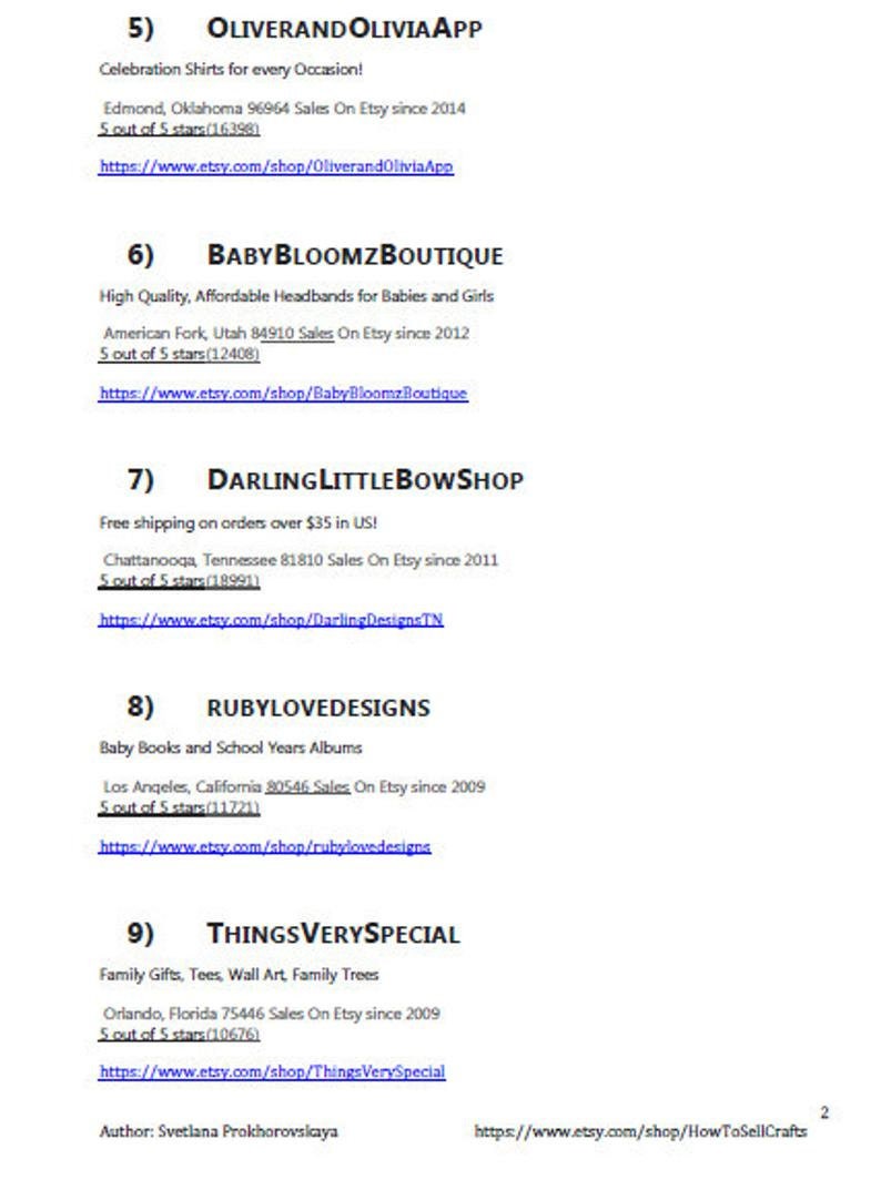 TOP selling Etsy shops. 5 pdf files clothing wedding Etsy