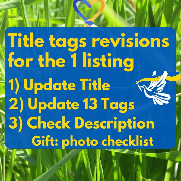 Etsy tags and titles, SEO help for the 1 listing