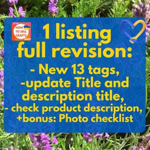 Sell on Etsy: Etsy SEO help, SEO service for the 1 listing. Etsy Title Tags help. Etsy keyword help