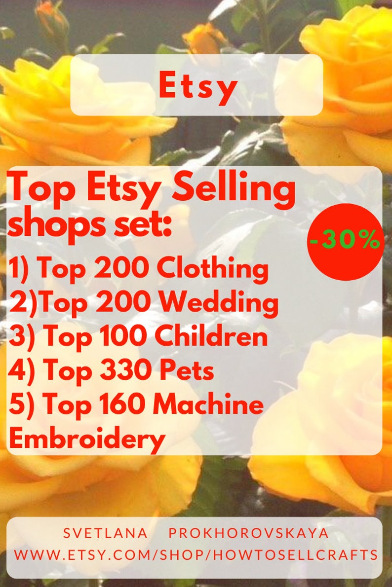 TOP selling Etsy shops. 5 pdf files clothing wedding Etsy