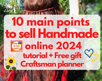 How to sell crafts online in 2024? Read How to sell handmade online. Free gift for crafter. Work from home planner, home office planner