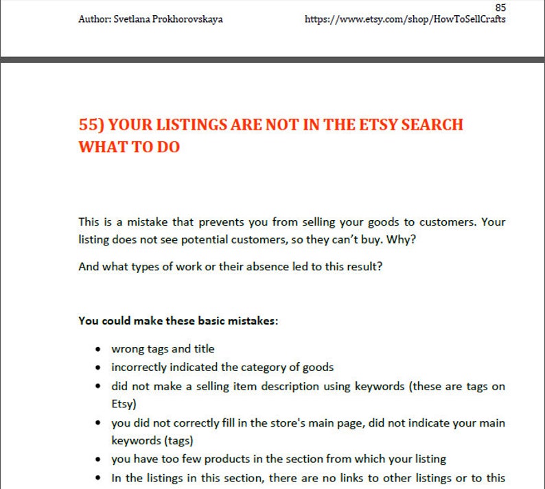 How to sell on Etsy? Fix your mistakes to sell on Etsy. Read eBook 92 mistakes on Etsy. Etsy seller guide, seller handbook, seller tips
