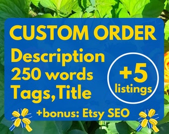 Product description, description writer. Write descriptions for 5 listings