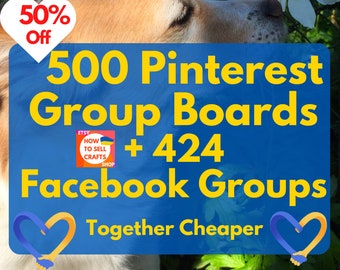 Pinterest group boards, Facebook groups lists. Pinterest guide on how to get added to Pinterest boards. Etsy traffic, Etsy promotion