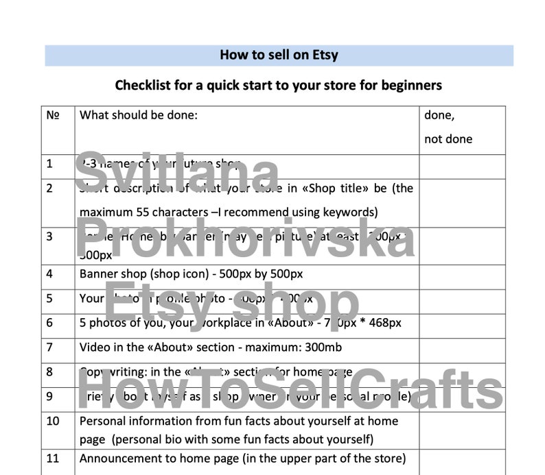 Sell on Etsy. How to sell on Etsy. How to open an Etsy shop - the second file. Checklist for a quick start to your store for beginners