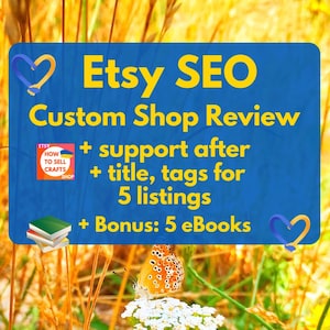 SEO service. Etsy shop review: seo help, seo review. Custom Etsy shop critique +5 Listing Title, Tags, PDF Report, eBooks. Sell on Etsy 2026