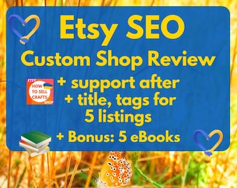 SEO service. Etsy shop review: seo help, seo review. Custom Etsy shop critique +5 Listing Title, Tags, PDF Report, eBooks. Sell on Etsy 2026