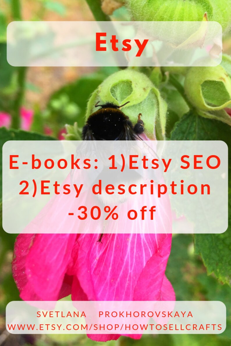 Etsy SEO item descriptions. 2 ebooks for beginner Etsy