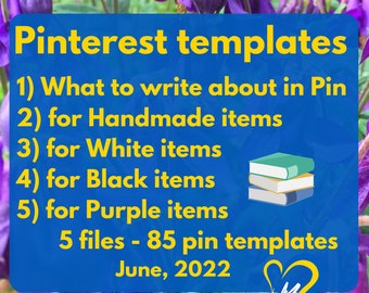 Pinterest templates. Pinterest pin template set 5