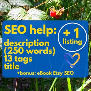 Sell on Etsy: SEO help, product description writing and 13 tags for 1 Etsy listing