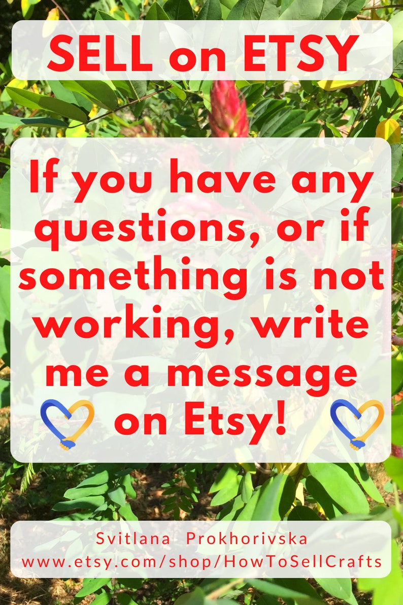How to sell on Etsy, how to set up an Etsy shop? If you have any questions send me a message on Etsy