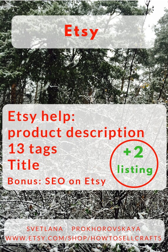 Descriptions Item description Etsy listing Etsy listing help Etsy