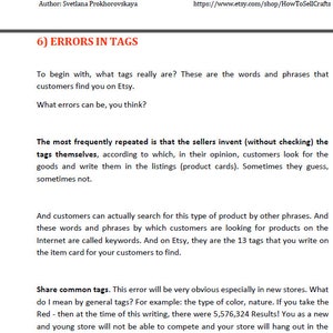 How to sell on Etsy? Fix your mistakes to sell on Etsy. Read eBook 92 mistakes on Etsy. Etsy seller guide, seller handbook, seller tips