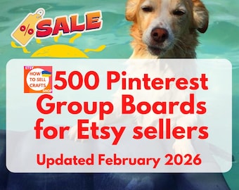 Pinterest Group Boards for Etsy Sellers. PDF list 500 Pinterest boards 2026. Pinterest templates, Pinterest promotion