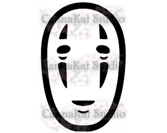 No Face Vinyl Decal Bumper Sticker ghibli anime movie cute cartoon kid's children's Japanese Kaonashi Spirited Away Spirit comic magic art