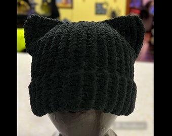 Cat Eared Hat Winter Beanie knit crochet cute gift kitten cosplay ski holiday slouchy kitty pussy teen animal gift christmas hipster trendy