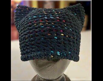 Cat Eared Hat Winter Beanie knit crochet cute gift rainbow cosplay ski holiday slouchy kitty pussy teen animal gift christmas hipster trendy