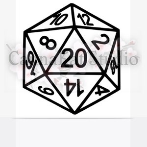 D&D Dice Vinyl Decal bumper sticker dungeons and dragons fantasy game roleplay friends gamer get together night cosplay play computer d20 Bild 1
