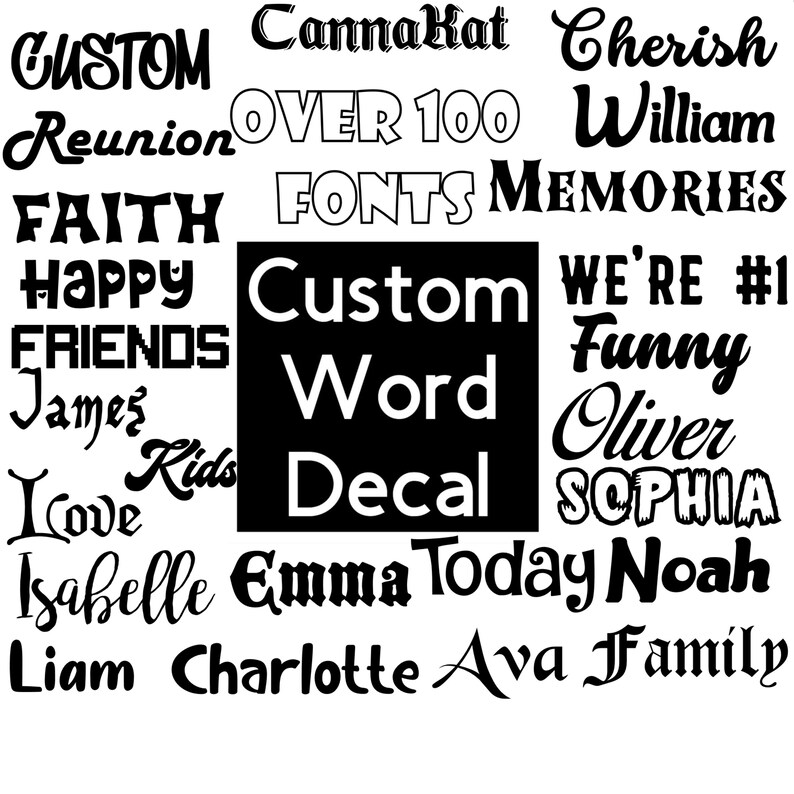 Custom Word Decal Personalized Sticker Create Quote Design Etsy