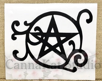 Pretty Pentacle Decal bumper sticker wicca wiccan witch witchy pagan spiritual moon ritual magic magick magik vinyl girl woman car durable