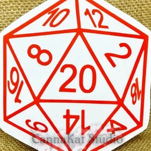 D&D Dice Vinyl Decal bumper sticker dungeons and dragons fantasy game roleplay friends gamer get together night cosplay play computer d20 Bild 3