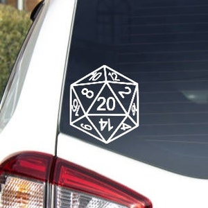 D&D Dice Vinyl Decal bumper sticker dungeons and dragons fantasy game roleplay friends gamer get together night cosplay play computer d20 Bild 2